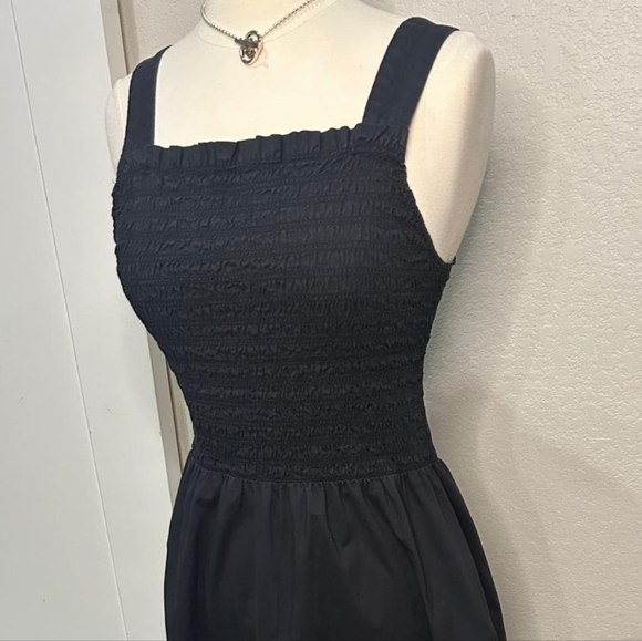 Everlane Black Smocked Midi Dress - Picture 7 of 11